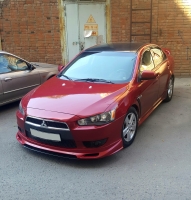 Накладка на передний бампер Zodiak для Mitsubishi Lancer X (ABS-пластик)